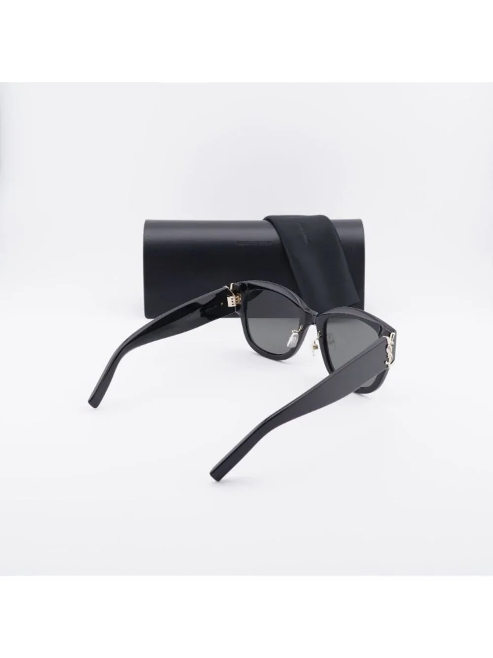 Saint Laurent SLM95/K 001 Sunglasses Black Square Frame, Grey Lenses